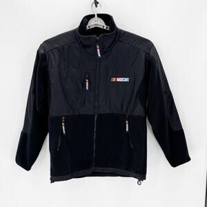 Essex Nascar fleece Jacket Black Size L Vintage  race car minimalist race fan